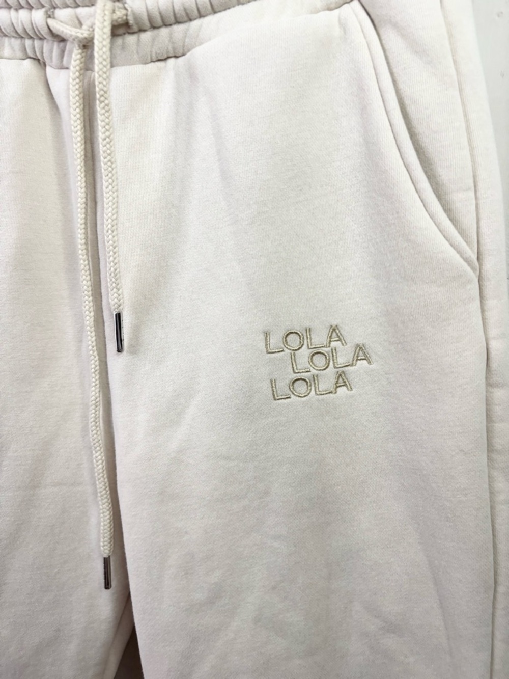 Lola blankets sweat set jogger sweatpants and sweatshirt hoodie size SM cream - Picture 4 of 13